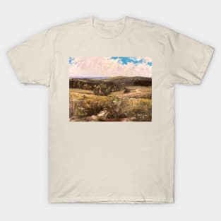 Golden Landscape Field Painting T-Shirt